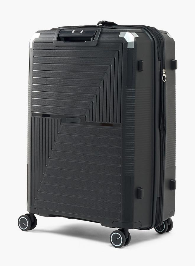 Wave Textured Hardcase Luggage Trolley With Retractable Handle - 28 Inches Check-In Bag - Image 3