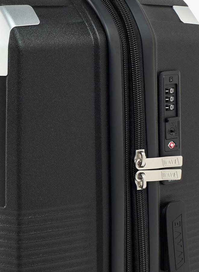 Wave Textured Hardcase Luggage Trolley With Retractable Handle - 28 Inches Check-In Bag - Image 4