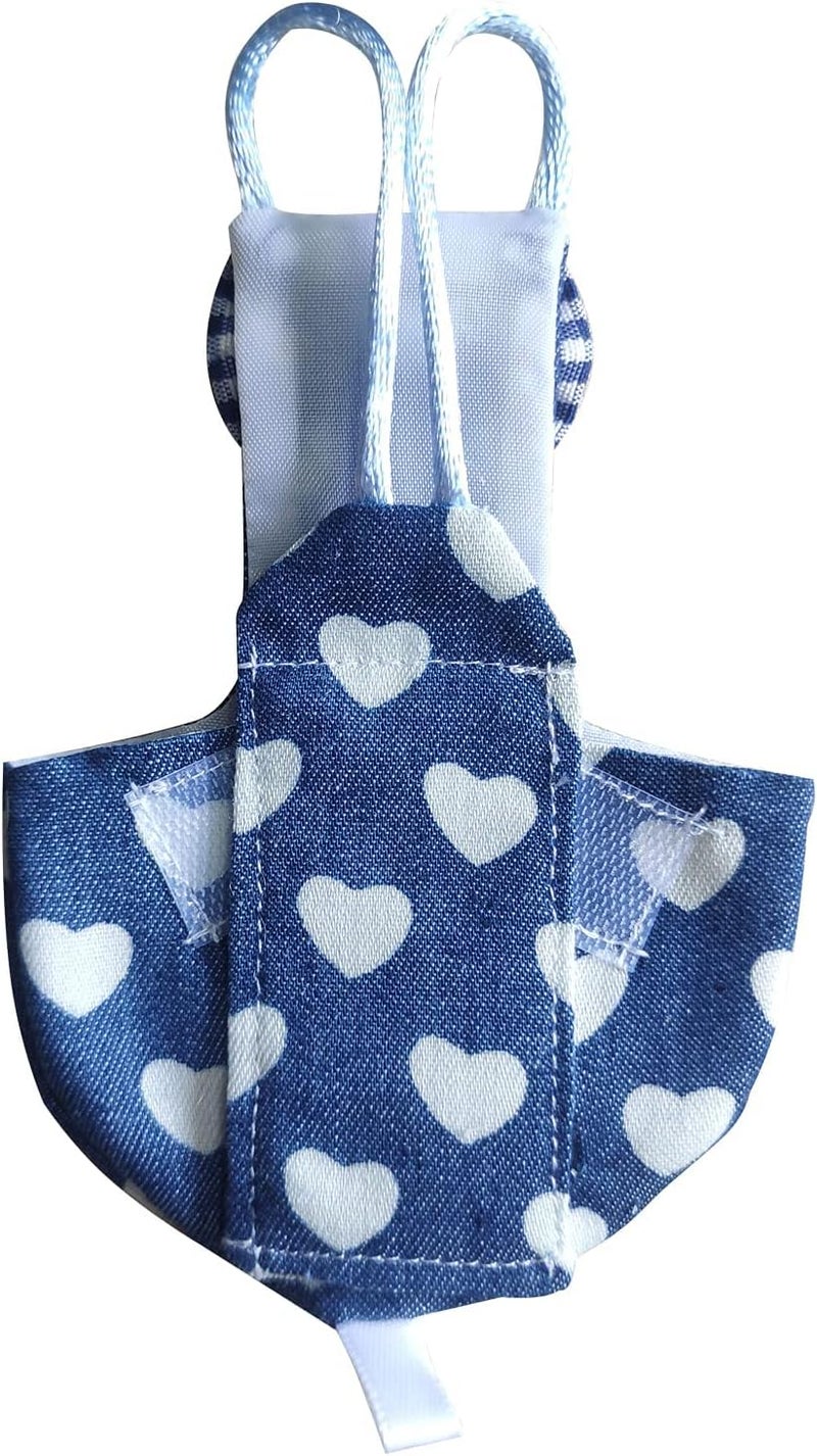 VANTRONIK VANFAVORI Bird Diaper Harness Flight Suit Clothes with 80 Inch Flying Leash for Parrots Cockatiel Pet Birds Including A Cotton Pad, S Size, Denim Heart - Image 2