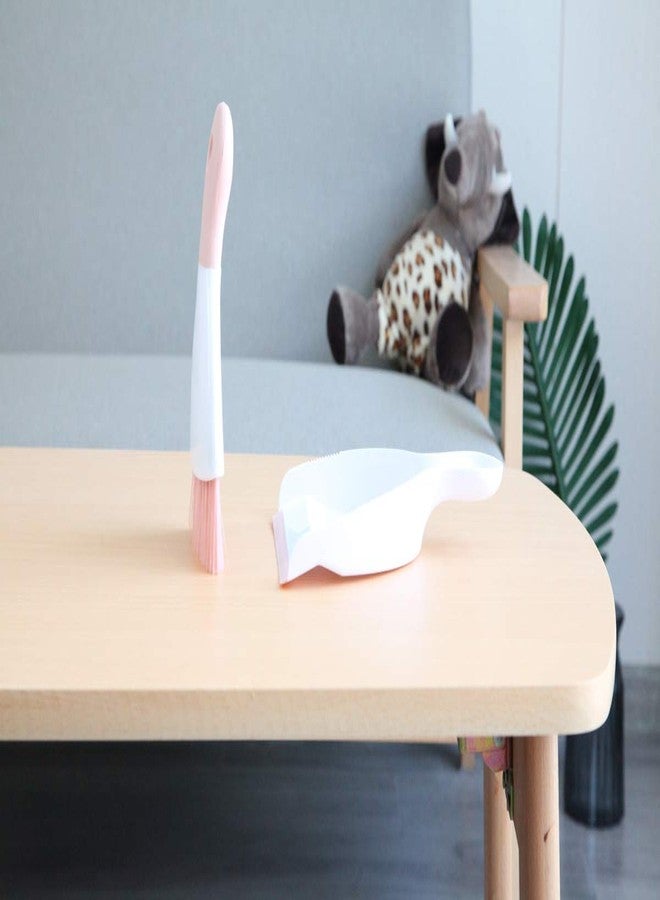 Xifando Mini Cleaning Brush with Dustpan Set,Plastic Mini Broom and Dustpan,Desktop Cleaning Set (Pink) - Image 3