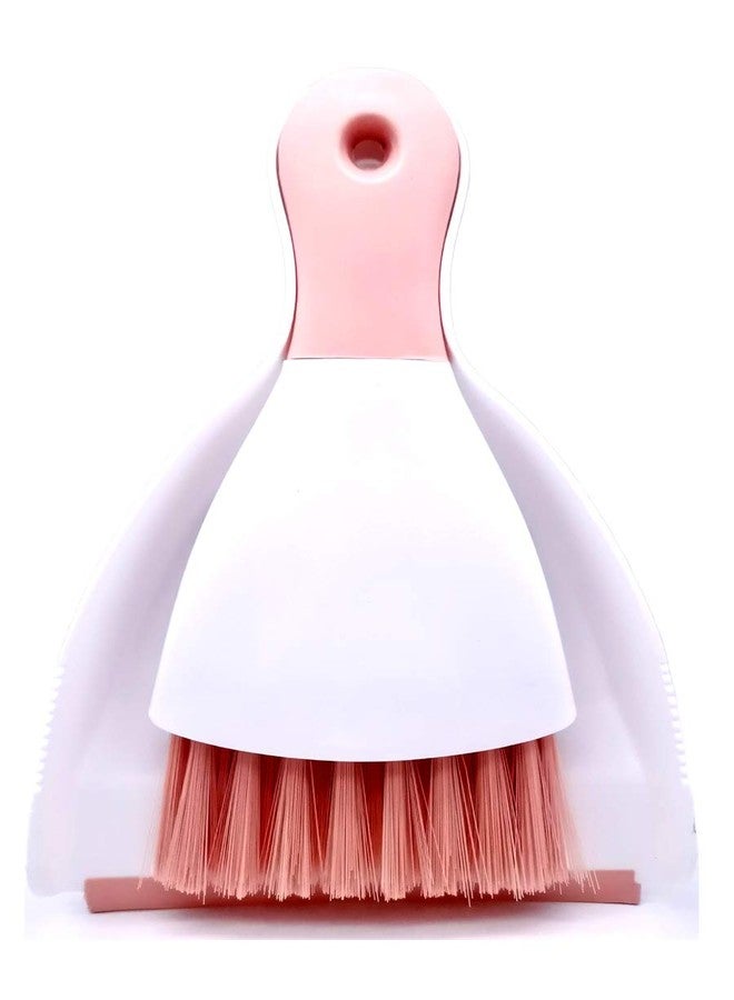 Xifando Mini Cleaning Brush with Dustpan Set,Plastic Mini Broom and Dustpan,Desktop Cleaning Set (Pink) - Image 1