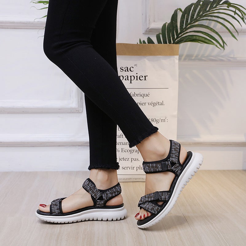 2025 new sports summer sandals women's college wind slope MD light and comfortable student women's shoes a generation of hair - Image 5