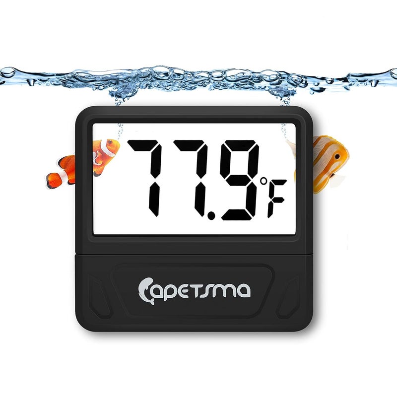 capetsma Aquarium Thermometer Digital Fish Tank Thermometer Accurate Reptile Thermometer Temperature Gauge with Large LCD Screen - Image 1