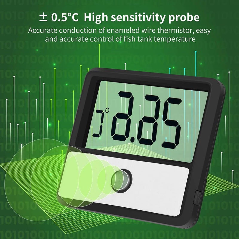 capetsma Aquarium Thermometer Digital Fish Tank Thermometer Accurate Reptile Thermometer Temperature Gauge with Large LCD Screen - Image 4