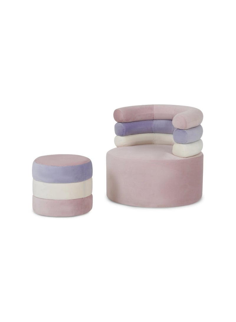 Pan Home RAINBOW RETREAT KIDS SEATING AND STOOL UPHOLSTERED - BLUSH PINK  - Image 1
