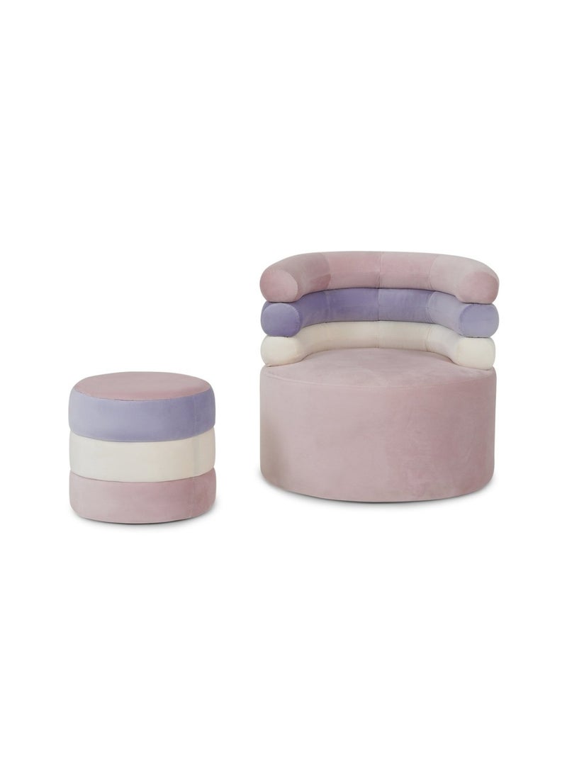 Pan Home RAINBOW RETREAT KIDS SEATING AND STOOL UPHOLSTERED - BLUSH PINK  - Image 2