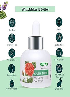 OZiva Youth Elixir Antiageing Face Serum (With Phyto Retinol Rose & Tiare Flower) For Wrinkle Reduction & Skin Tightening  - Image 5