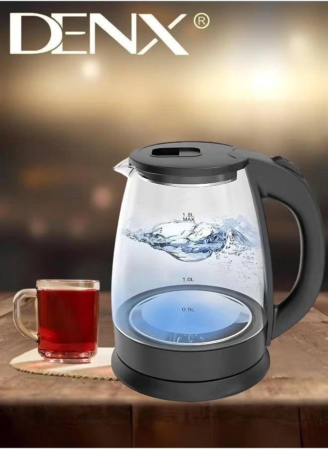 Denx - Glass electric kettle, capacity 1.8 liters, 1500 watts - Image 1