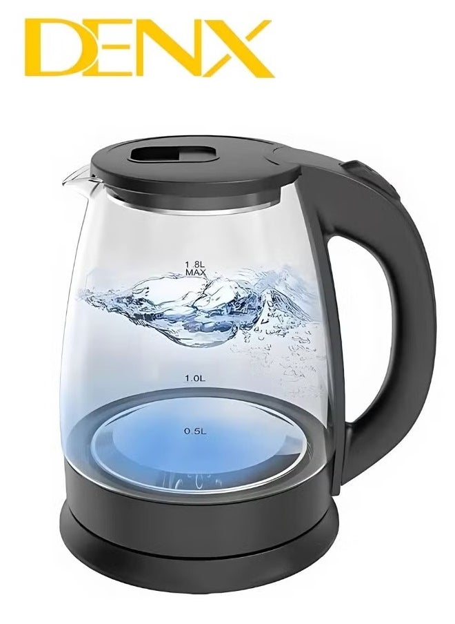 Denx - Glass electric kettle, capacity 1.8 liters, 1500 watts - Image 1