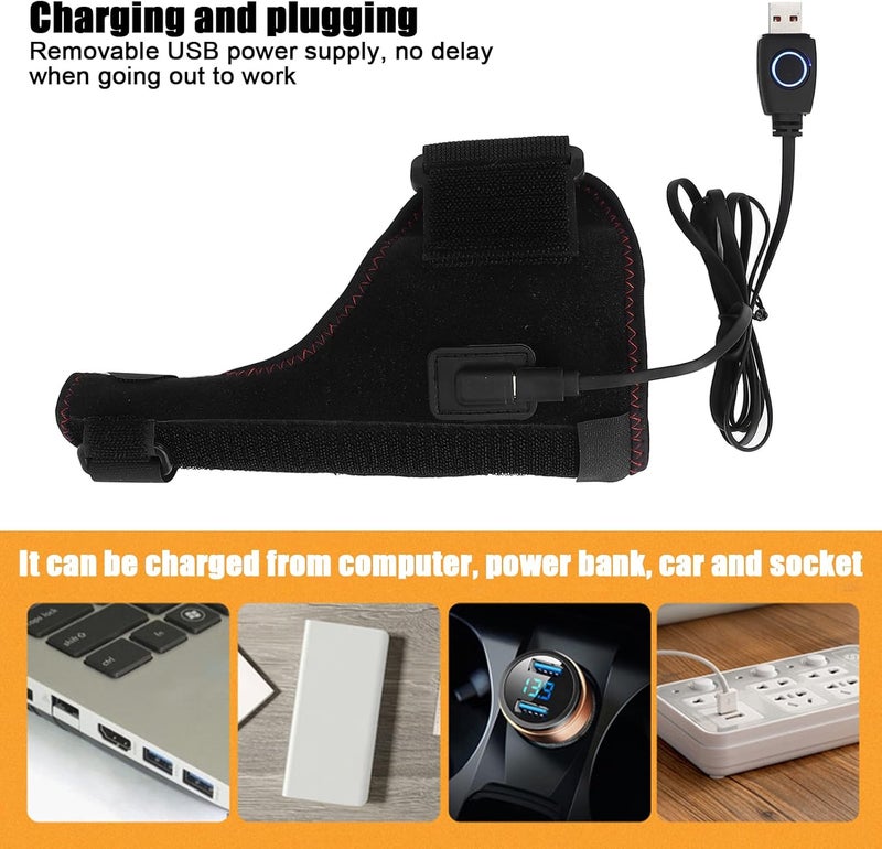 klarako Wrist Warmer Electric Heated Wrap for Hand Wrist, USB Hand & Wrist Heating Pad Wraps, Hand Wrist Thumb Heating Wrap Electric Heated Brace Hot Compress Therapy for Arthritis, Carpal Tunnel, Injuries - Image 4