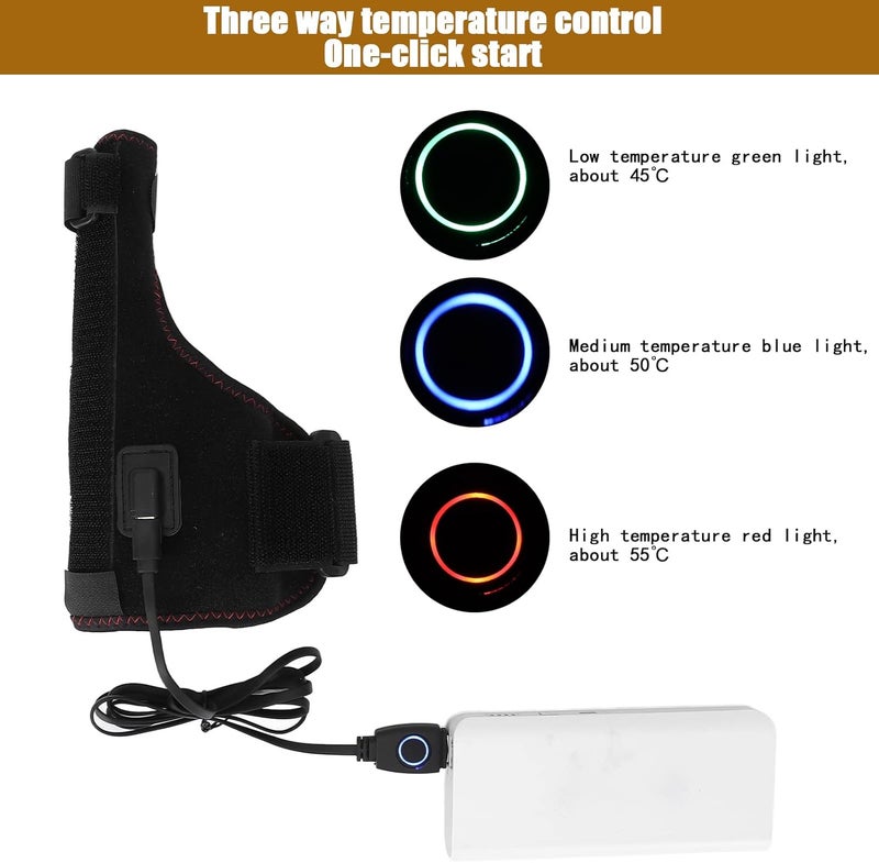 klarako Wrist Warmer Electric Heated Wrap for Hand Wrist, USB Hand & Wrist Heating Pad Wraps, Hand Wrist Thumb Heating Wrap Electric Heated Brace Hot Compress Therapy for Arthritis, Carpal Tunnel, Injuries - Image 3