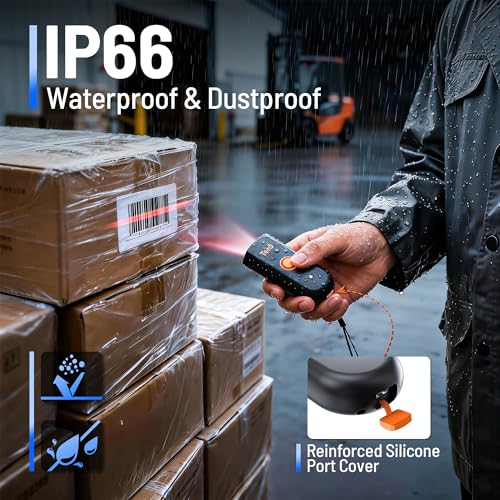 Tera Mini 1D 2D QR Wireless Barcode Scanner, Waterproof Shockproof Pocket Scanner, 3-in-1 BT & USB Wired & 2.4G Bar Code Reader Portable Image Scanner Work with iOS Windows Android 1200 - Image 2