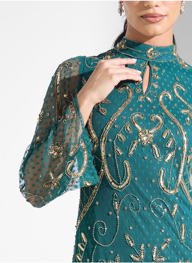 Frock and Frill Embellished Dipped Hem Dress  - Image 3