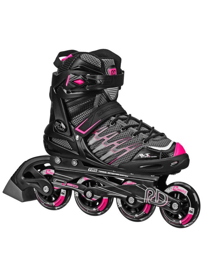 Roller Derby AERIO Q-60 Women's Inline Skates, Black/Pink, Size 7 - Image 1