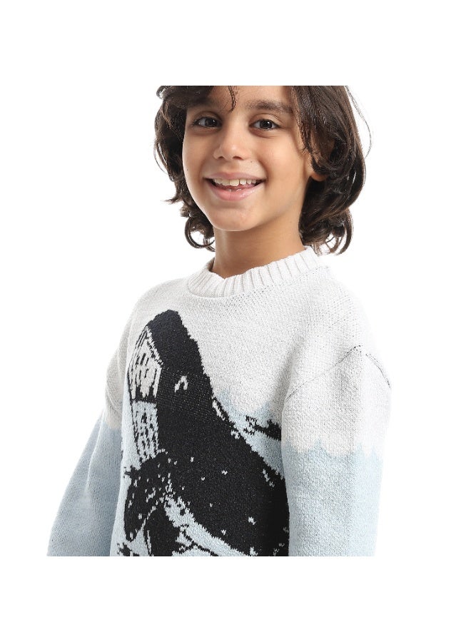 سيزار بلوفر صوف اولادي بتصميم صورة دولفين - Image 5