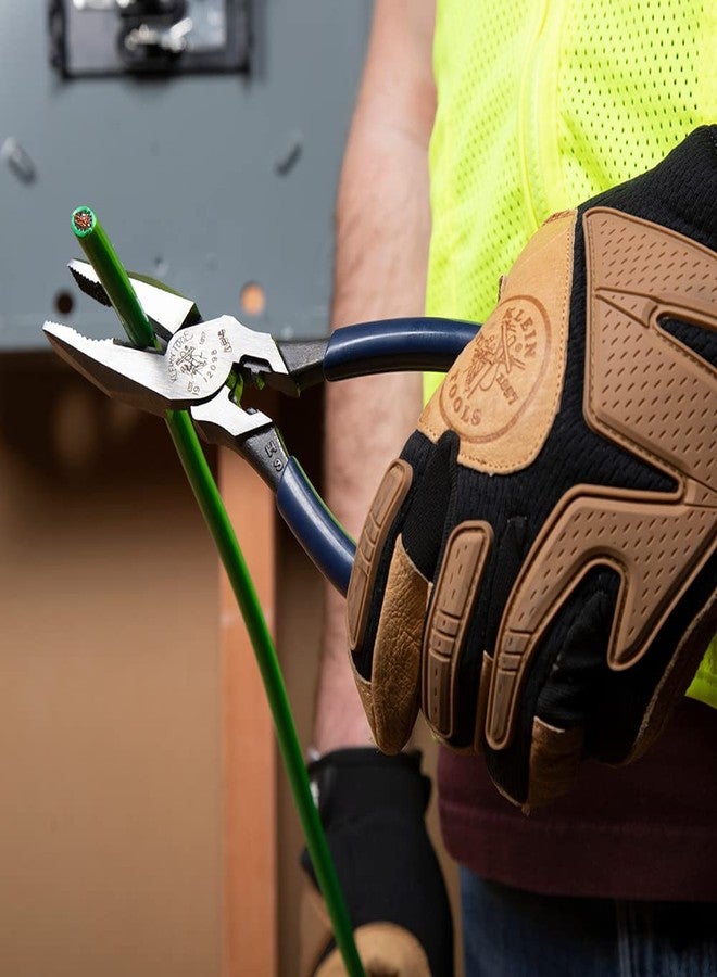 Klein Tools 12098 High Leverage Universal Lineman Combination Pliers with Crimping Die, Toothed Pipe Grip, Induction Hardened Knives, 8-Inch - Image 5