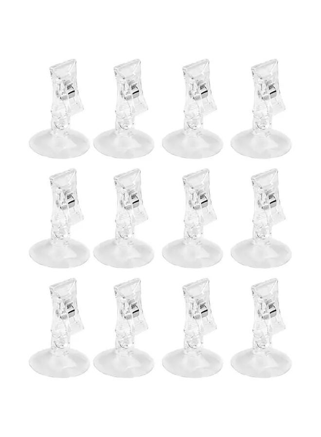 12 Pcs Plastic PVC Suction Cup Hooks Easy Install Wall Mount Storage Organizer - Image 1