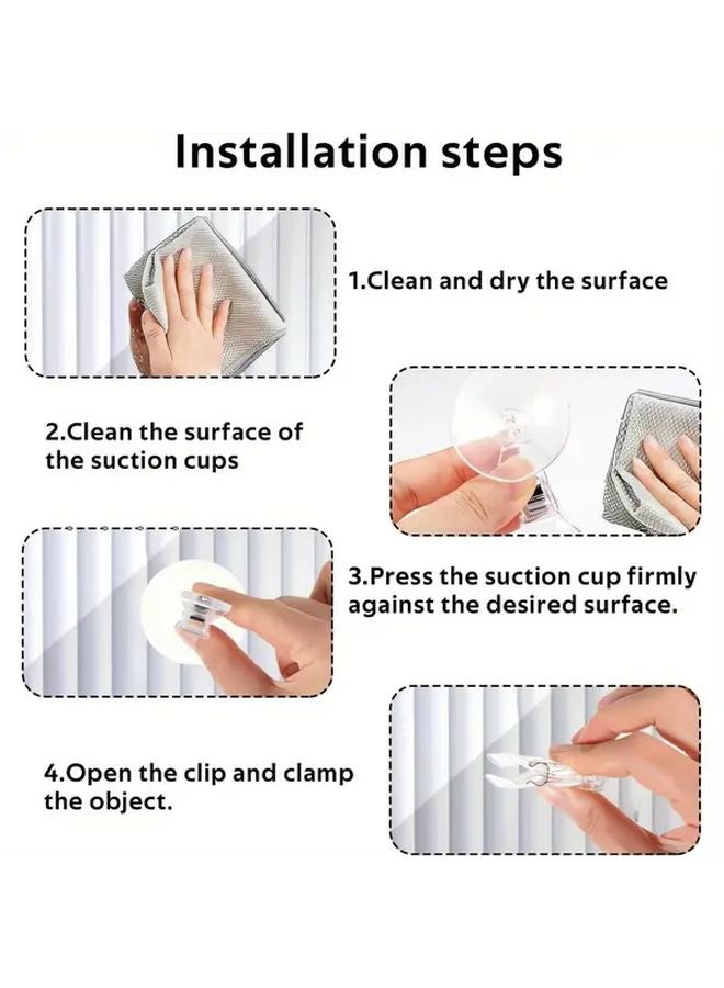 12 Pcs Plastic PVC Suction Cup Hooks Easy Install Wall Mount Storage Organizer - Image 5