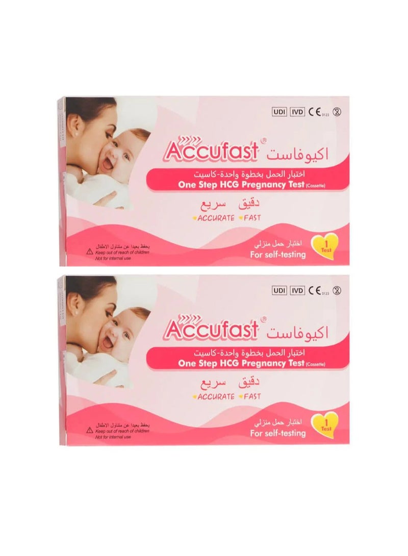 Accufast Pack Of 2 Accufast home pregnancy test cassette - Image 1