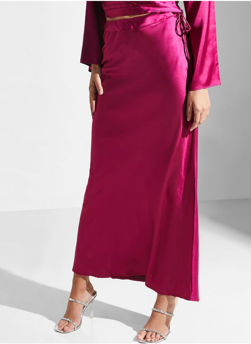 Golden Apple - V-Neck Satin Dress - Image 1
