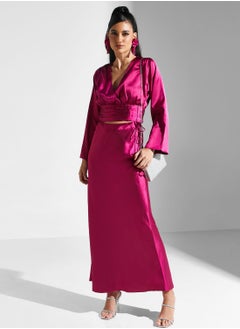 V-Neck Satin Dress