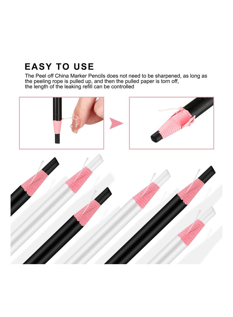 24 Pcs Versatile Peel Off Marking Pencils Suitable for Wood Fabric Metal and More Black and White Crayon Set - Image 3