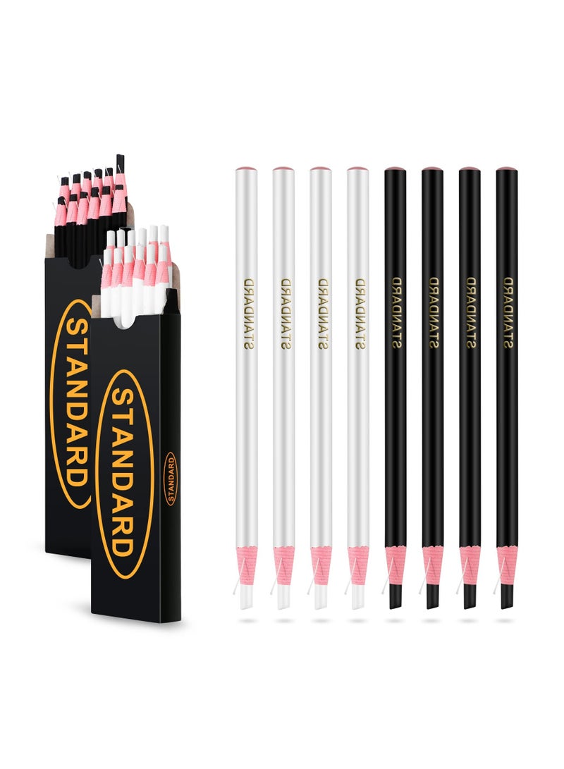 24 Pcs Versatile Peel Off Marking Pencils Suitable for Wood Fabric Metal and More Black and White Crayon Set - Image 1