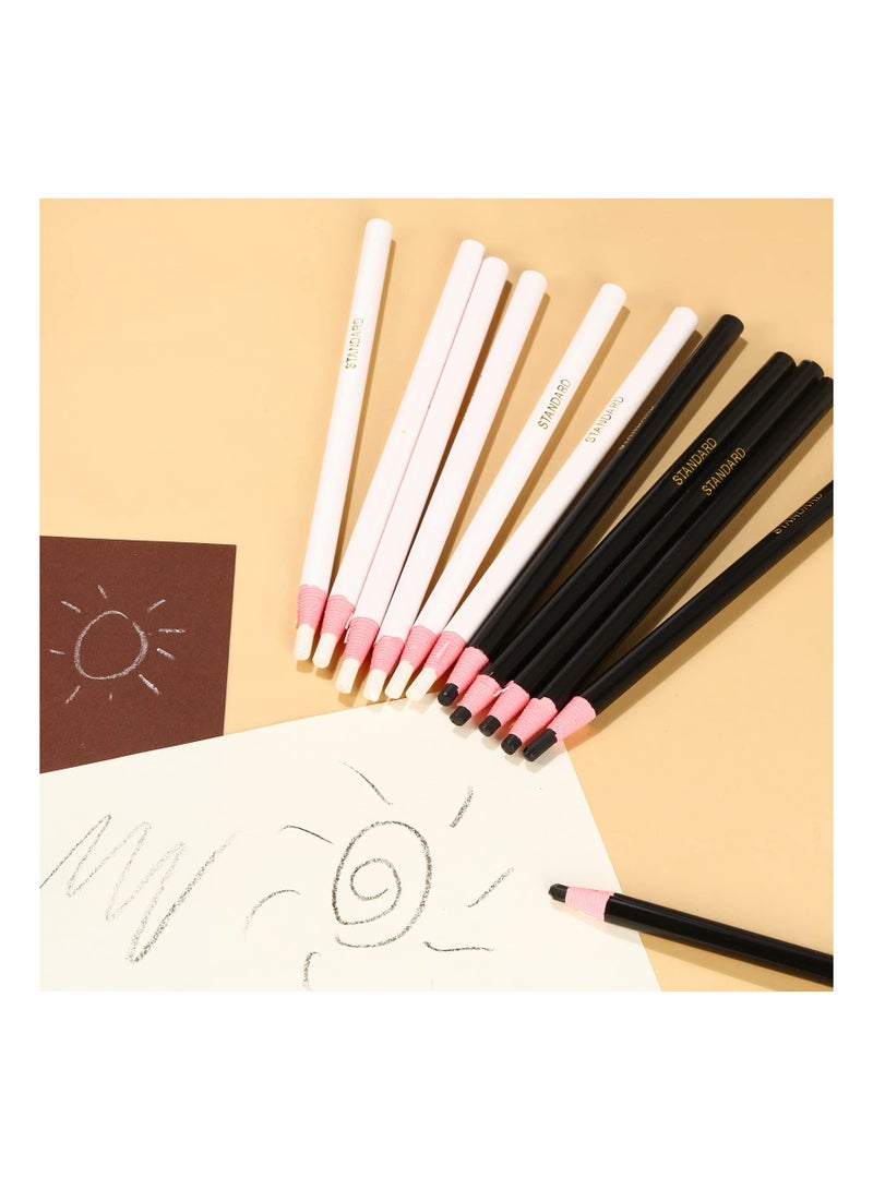 24 Pcs Versatile Peel Off Marking Pencils Suitable for Wood Fabric Metal and More Black and White Crayon Set - Image 4