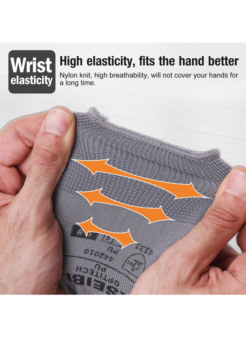 KSEIBI Pu Gloves, Polyurethane Coating, Flexible, Lightweight, Work Industrial Safety Gloves, Gardening Gloves, For Electronics Assembly, Painting Operations, Hand Protection Against Minor Cuts and Scratches  - Image 4