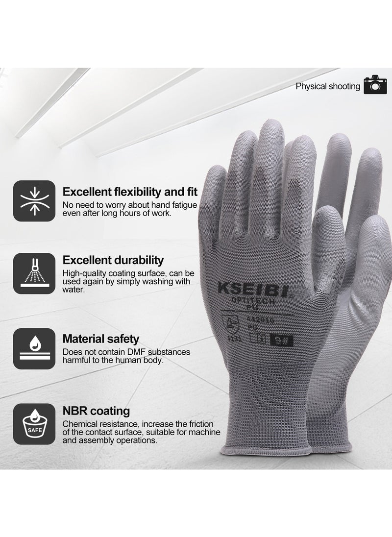 KSEIBI Pu Gloves, Polyurethane Coating, Flexible, Lightweight, Work Industrial Safety Gloves, Gardening Gloves, For Electronics Assembly, Painting Operations, Hand Protection Against Minor Cuts and Scratches  - Image 5