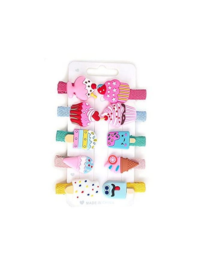 Syga 10Pcs Baby Hair Clip For Girl Alligator Hair Accessory For All Type Of Infant Toddler Baby Hairs Bow Ice Cream Candy Corn Patternsset Of 10 Ice Cream - Image 2