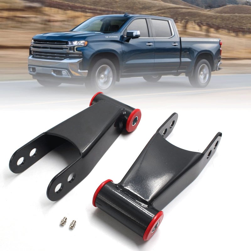 Nakuuly 2 Rear Drop Lowering Shackle Kit Compatible with 2019 2020 2021 2022 2023 2024 Chevy Silverado  GMC Sierra 1500 Suspension Spring Shackles Replaces  712120