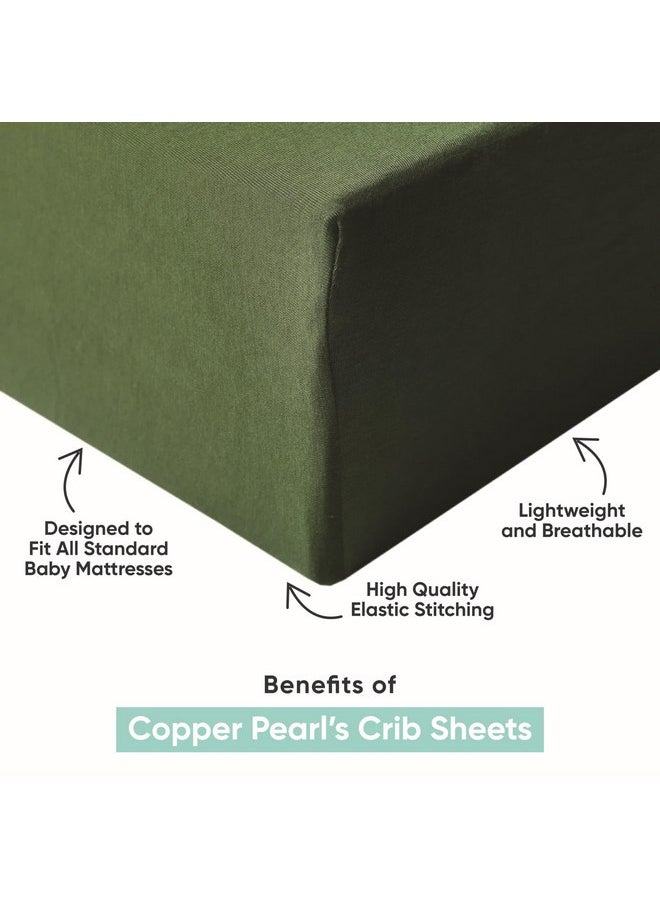 كوبر بيرل ملاءات سرير أطفال محبوكة فاخرة للأولاد والبنات من Copper Pearl: قابلة للتنفس وناعمة، ملاءات سرير ملائمة لمراتب الأطفال القياسية، ملاءة سرير لسجل الطفل أو هدية الاستحمام، رقاقة  - Image 2