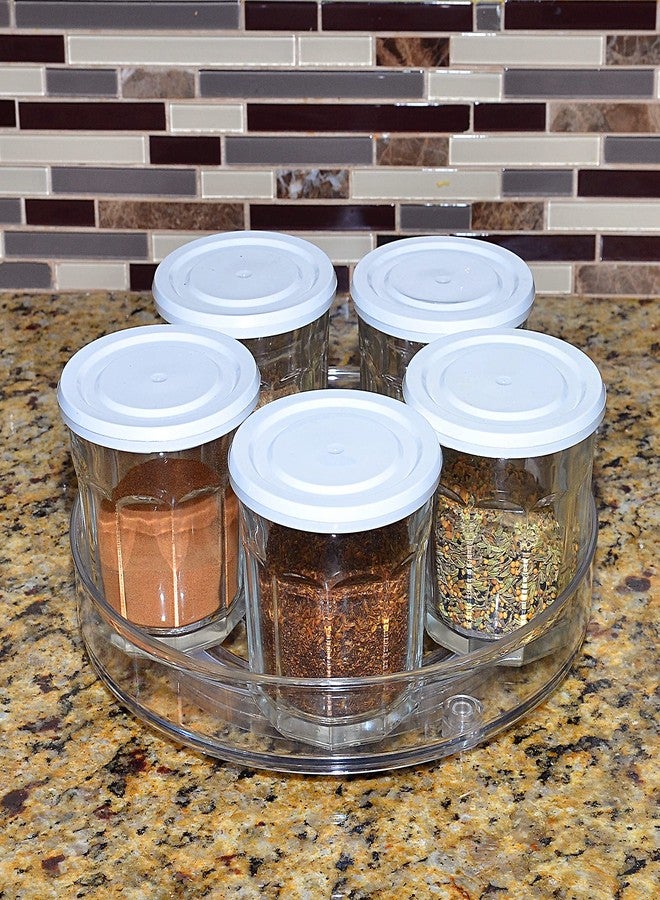 Roe & Moe Lazy Susan Rotating Kitchen Turntable Food Storage Spinning Organizer Container for Countertop, Cabinet, Pantry, Fridge, Cupboard, Vanity, Office, Baking Supplies, Spices, Condiments - 10.5" Clear - Image 4