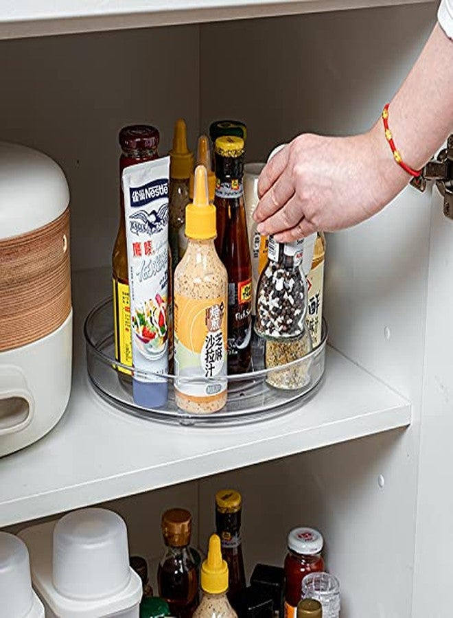 Roe & Moe Lazy Susan Rotating Kitchen Turntable Food Storage Spinning Organizer Container for Countertop, Cabinet, Pantry, Fridge, Cupboard, Vanity, Office, Baking Supplies, Spices, Condiments - 10.5" Clear - Image 5