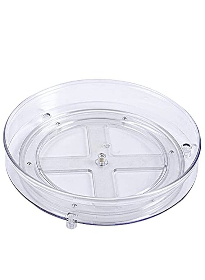 Roe & Moe Lazy Susan Rotating Kitchen Turntable Food Storage Spinning Organizer Container for Countertop, Cabinet, Pantry, Fridge, Cupboard, Vanity, Office, Baking Supplies, Spices, Condiments - 10.5" Clear - Image 1