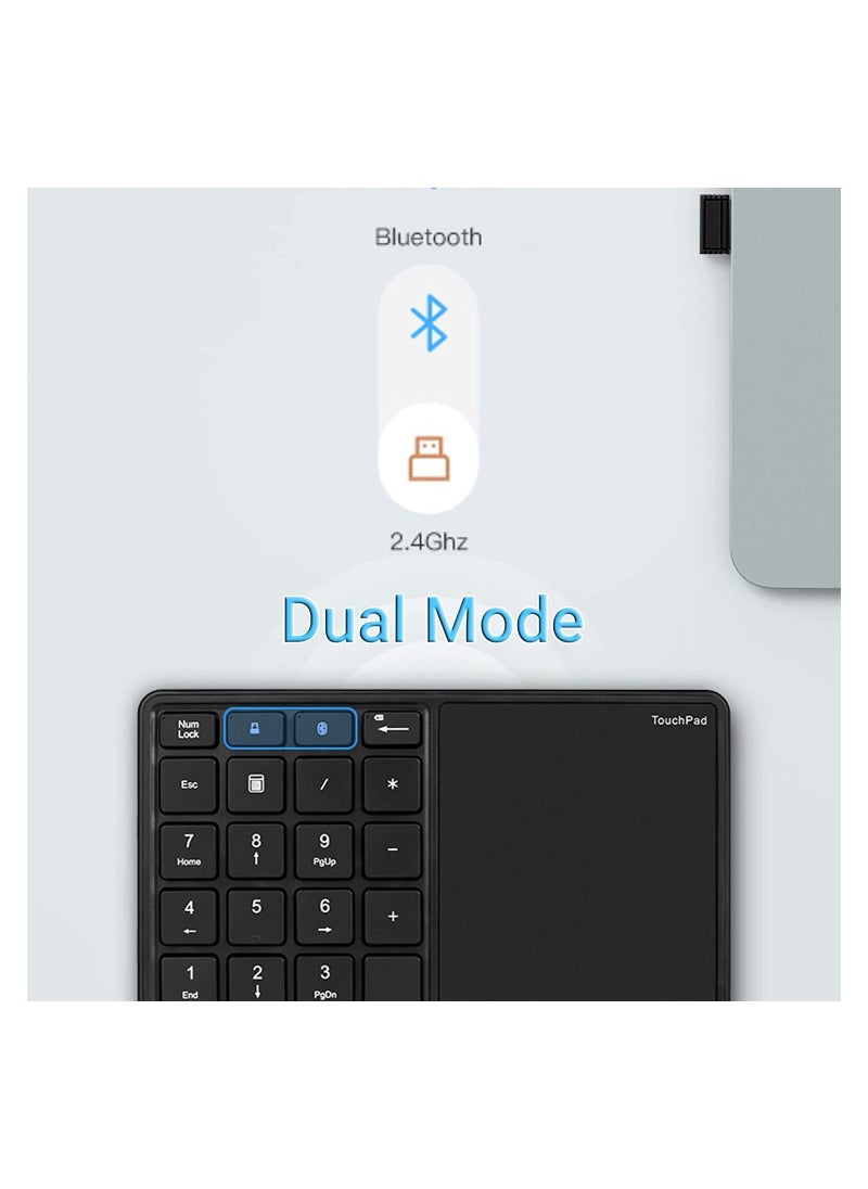 2.4G Wireless Numeric Keypad with Touchpad, 22 Keys Portable Bluetooth Number Pad, Financial Accounting USB C Rechargeable Number KeyboardBlack - pzsku/Z01BAE4A0A04E572049D5Z/45/_/1717048850/d3f5d50f-8d30-458b-84e0-d519d73d9fcb