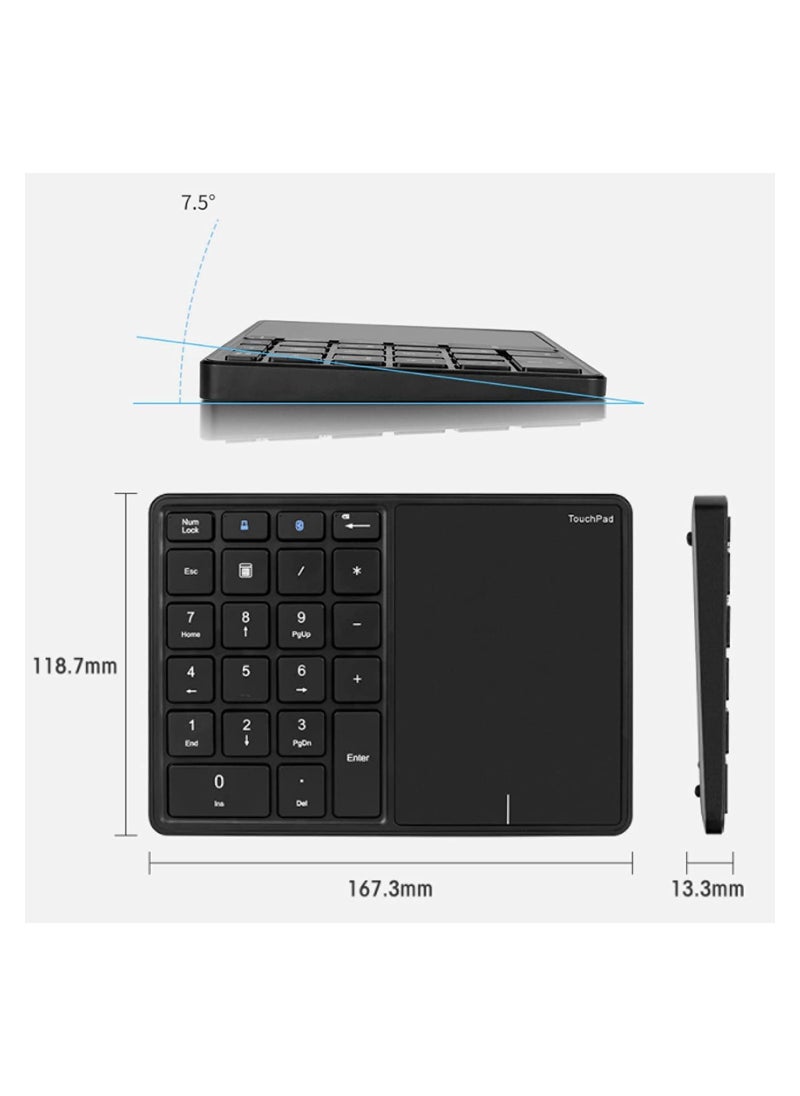 2.4G Wireless Numeric Keypad with Touchpad, 22 Keys Portable Bluetooth Number Pad, Financial Accounting USB C Rechargeable Number KeyboardBlack - pzsku/Z01BAE4A0A04E572049D5Z/45/_/1717048861/f325c92b-774e-4cfd-b1c7-618ee956710f