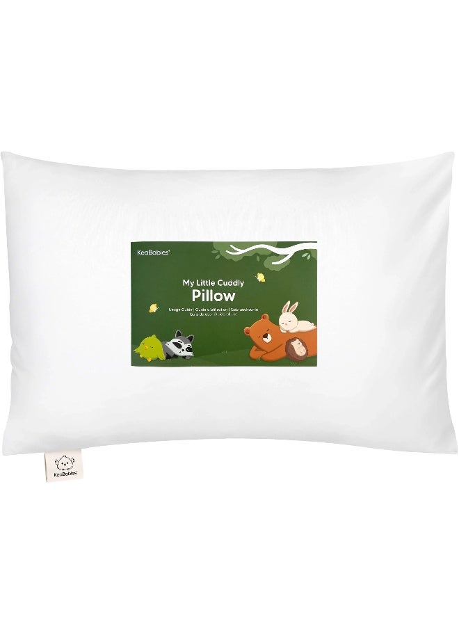 KeaBabies Cuddly Toddler Pillow with Pillowcase, Soft Toddler Pillow, Soft White - Image 1