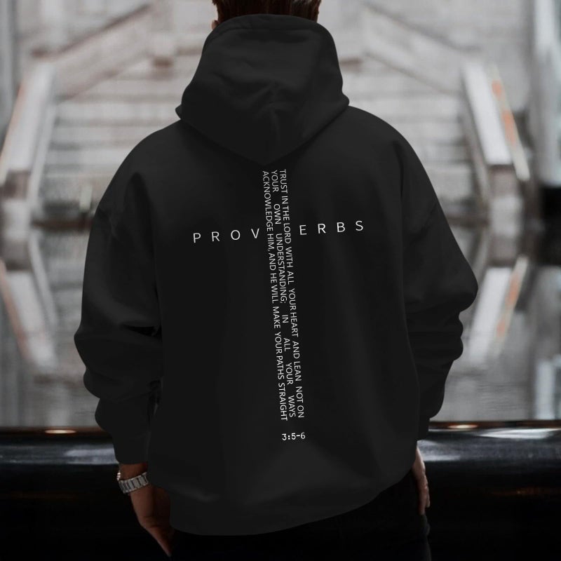 Lubpow Christian Hoodies for Men Inspirational Religious Faith Cross Sweatshirts Vintage Bible Verse Graphic Hoodie Pullover(Black,L) - Image 3