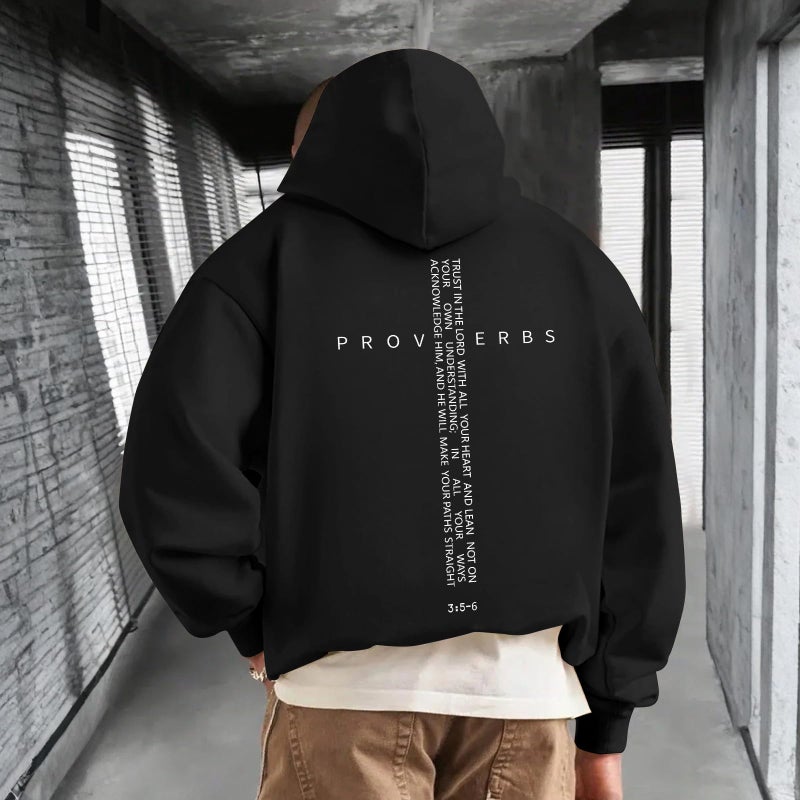 Lubpow Christian Hoodies for Men Inspirational Religious Faith Cross Sweatshirts Vintage Bible Verse Graphic Hoodie Pullover(Black,L) - Image 5