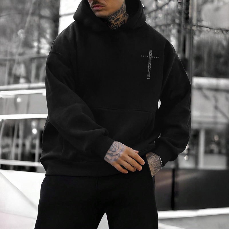 Lubpow Christian Hoodies for Men Inspirational Religious Faith Cross Sweatshirts Vintage Bible Verse Graphic Hoodie Pullover(Black,L) - Image 4