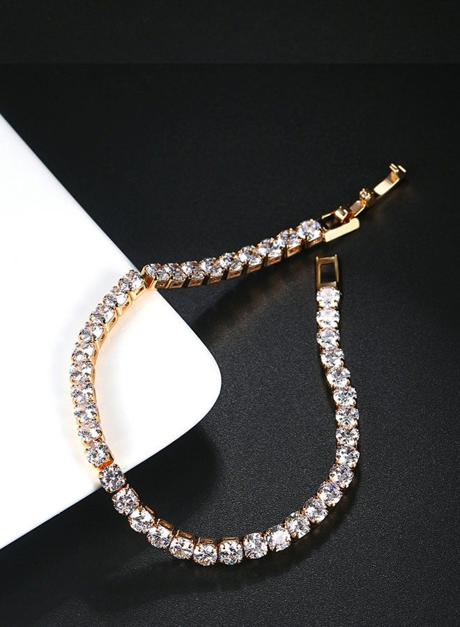 HAWAWA 2pcs Tennis Bracelets for Women White Gold Plated AAA+ Cubic Zirconia CZ Dainty Classic Bracelet Tennis Link Chain Bracelet Charm Jewelry Gifts for Women Silver - Image 5