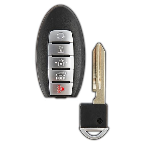 KeylessOption Key Fob Replacement for Nissan Rogue, 2017-2020, 5-Button, White/Black, Plastic - Image 3