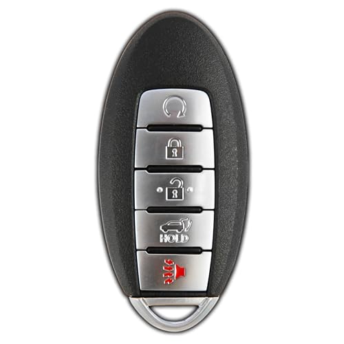 KeylessOption Key Fob Replacement for Nissan Rogue, 2017-2020, 5-Button, White/Black, Plastic - Image 1