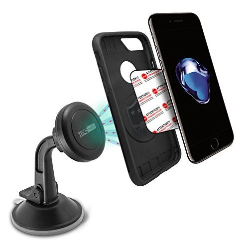 TechMatte Car Phone Mount Magnetic-Dashboard Mounted Car Phone Holder-Universal Smartphone Compatibility with Strong Magnetic Technology (Black), Portable Electronic Device Mount - Image 3