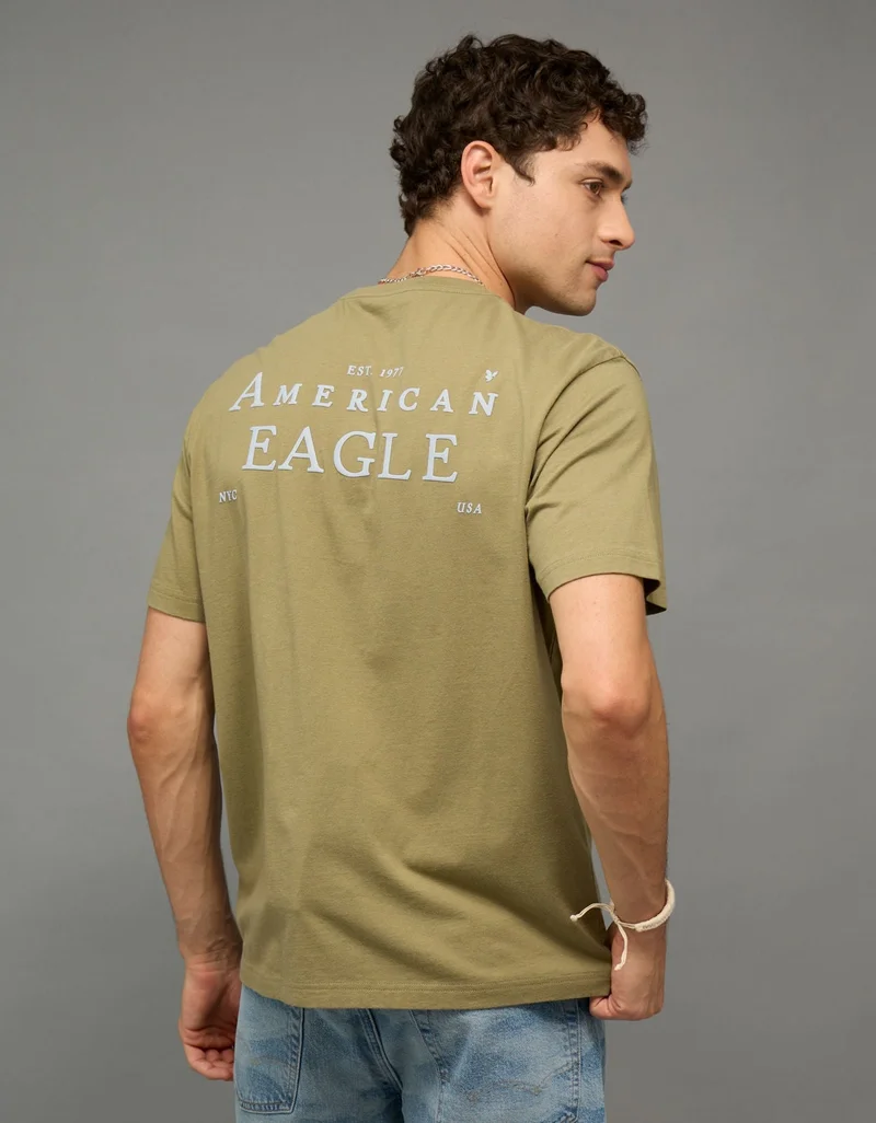 American Eagle AE Short-Sleeve Dip-Dye Graphic T-Shirt
