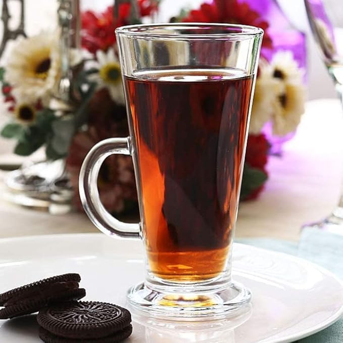 PrimeWorld 350ml - Set of 2 Pcs Glass Coffee Mugs – Clear Coffee Cups with Handles | Perfect for Latte, Cappuccino, Espresso, Tea & Hot Beverages - Image 4