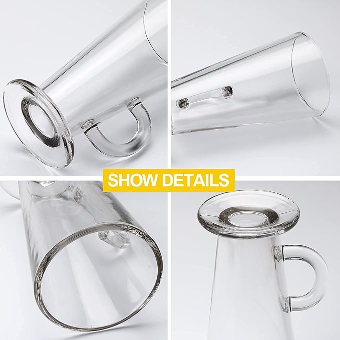 PrimeWorld 350ml - Set of 2 Pcs Glass Coffee Mugs – Clear Coffee Cups with Handles | Perfect for Latte, Cappuccino, Espresso, Tea & Hot Beverages - Image 3