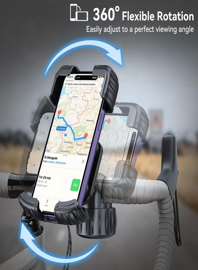 aceyoon Bike Cell Phone Holder, Phone Holder for Motorcycle, Bicycle Phone Mount Bike Phone Holder Handlebar Scooter Phone Clip for iPhone Air 17 Pro Max,16 15 Pro Max, More 4.7 to 6.8" Smartphones - Image 4